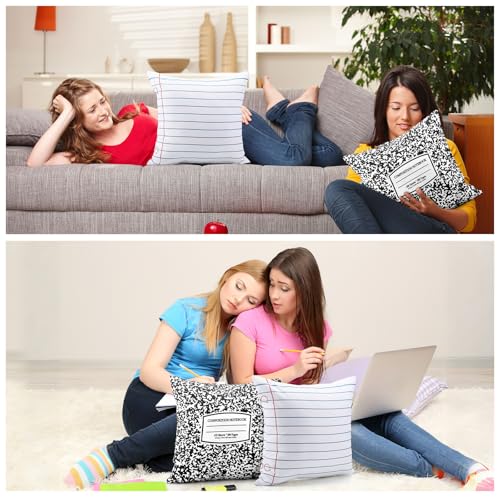 Hahafelt 2 Pack Notebook Design Throw Pillowcases - 18x18 Inches
