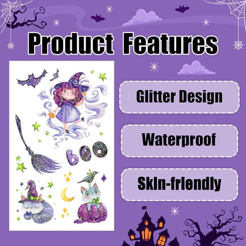 Leesgel Glitter Halloween Temporary Tattoos 15-Piece Party Favors