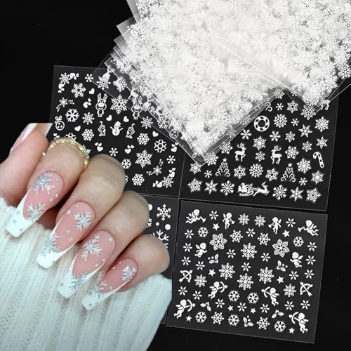 IDDFEVE 30 Sheets Christmas Nail Stickers Winter Snowflake Decals