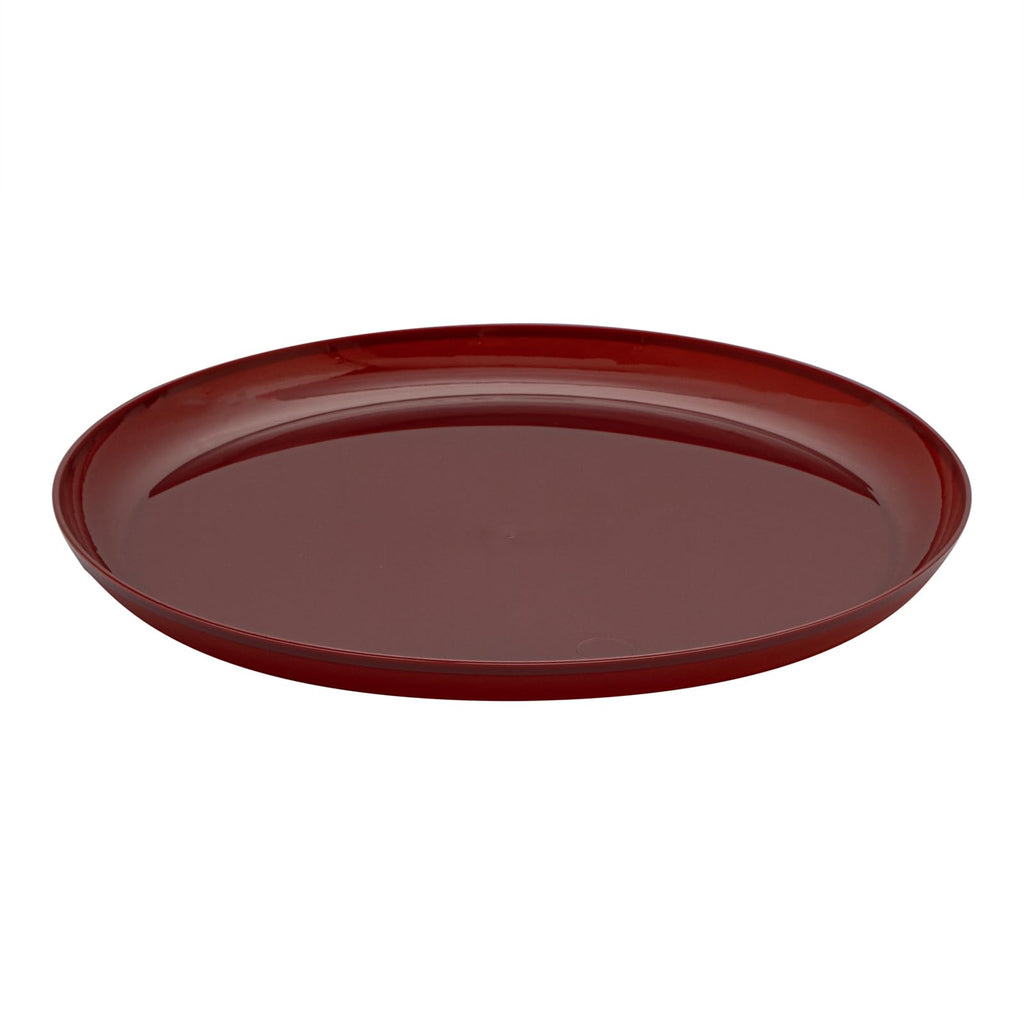 Restaurantware Moderna 6.3 Inch Premium Disposable Plates 200 Round Plastic Plates For Parties - Durable Heavy-duty Burgundy Plastic Dinner Plates For Warm And Cold Foods Ideal For Cafes