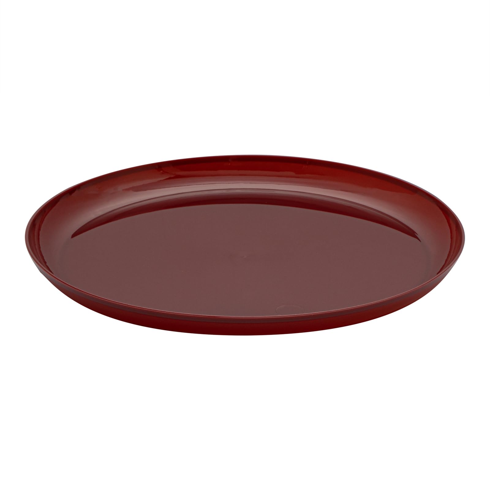 Restaurantware Moderna 6.3 Inch Premium Disposable Plates 200 Round Plastic Plates For Parties - Durable Heavy-duty Burgundy Plastic Dinner Plates For Warm And Cold Foods Ideal For Cafes
