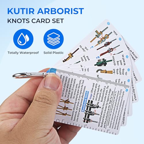 22 Rope Knots Camp Cards - Camping Supplies Waterproof Knot Tying kit,Camp Gear Knots Book Cards Pocket Camping Gift for Hikers and cub Scout to Knot Tying
