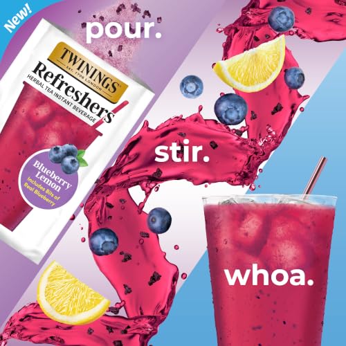 Twinings Blueberry Lemon Refreshers Herbal Drink Mix, 5 Count (Pack of 6)