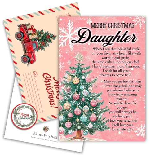 Heartfelt Christmas Card for Daughter with Premium Envelope