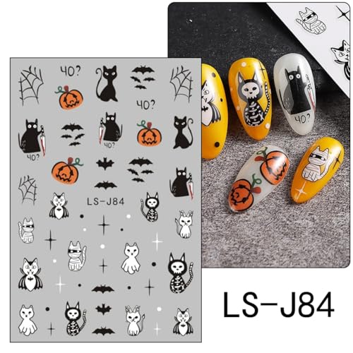 Halloween Nail Art Stickers 12 Sheets 3D Self-Adhesive Decals