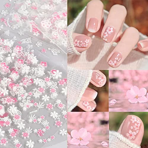 30 Sheets 3D Nail Art Stickers Decals Flowers Butterfly Love Heart