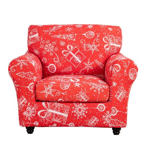 Christmas Armchair Chair Cover Small Size - Festive Slipcover for Living Room