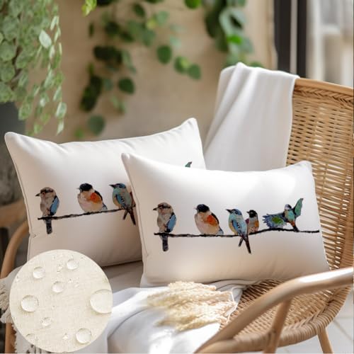 RABUSOFA Waterproof Outdoor Pillow Covers 12x20 - Teal Blue