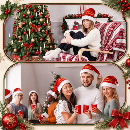 Santa White Hats Craft Kit - 12 Pcs DIY Cap Craft Supplies