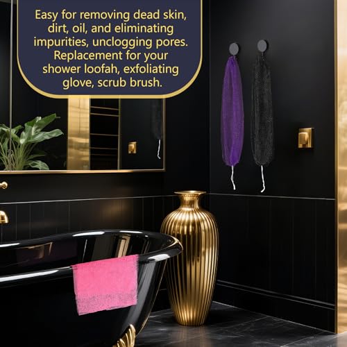 African Net Sponge 2-Piece Exfoliating Body Scrubber - Purple & Pink