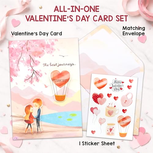 Romantic 5x7in Red Glitter Foil Pop-Up Valentine's Day Card