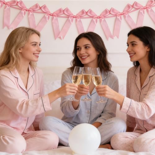 Pink Bow Garland Decoration for Parties - YBEATY