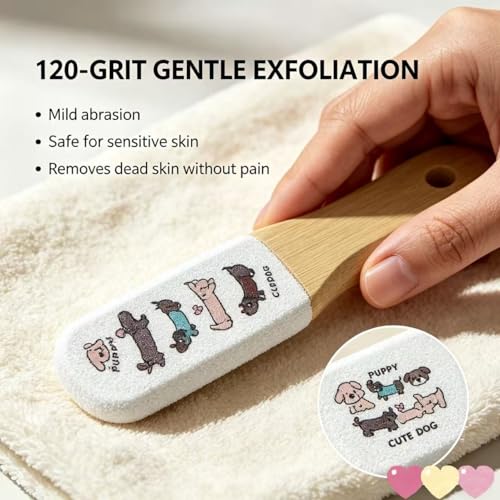 Foot File Callus Remover with Bamboo Handle & 120 Grit Pedicure Tool