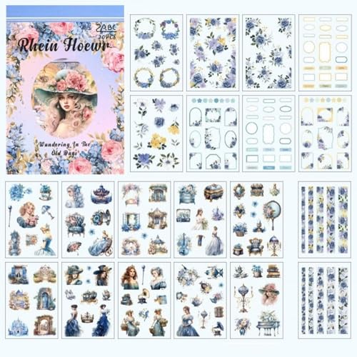 TIAMECH Loose Old Times Rose Princess Sticker Book - Premium PET