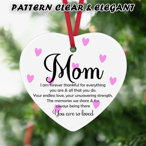 Ceramic Heart Ornament for Mom – Perfect Christmas Gift