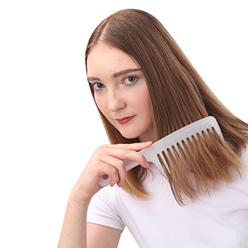 HYOUJIN Large Wide Tooth Detangling Hair Comb for Curly and Wet Hair, White