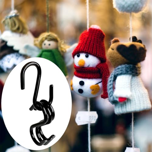 100 Mini Metal S Hooks for Hanging, Craft, Jewelry, Keychains, Black