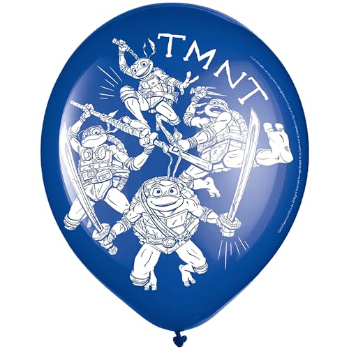 Vibrant Blue & Green Mutant Mayhem Balloons - 12" Pack of 6