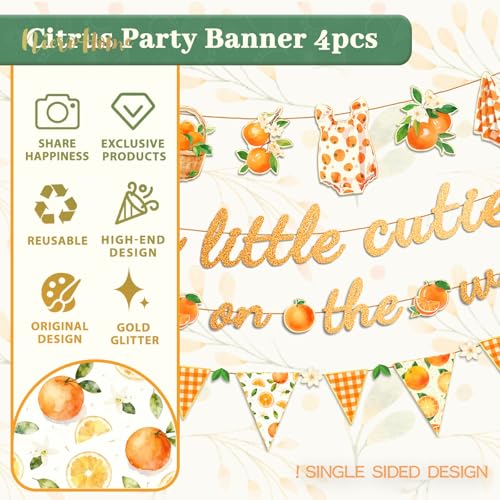NICROHOME EUR Little Cutie Baby Shower Decoration Banners Set