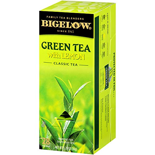 Bigelow Green Tea with Lemon Tea Bags 28-Count - Individual Foil Pack, Natural Flavors