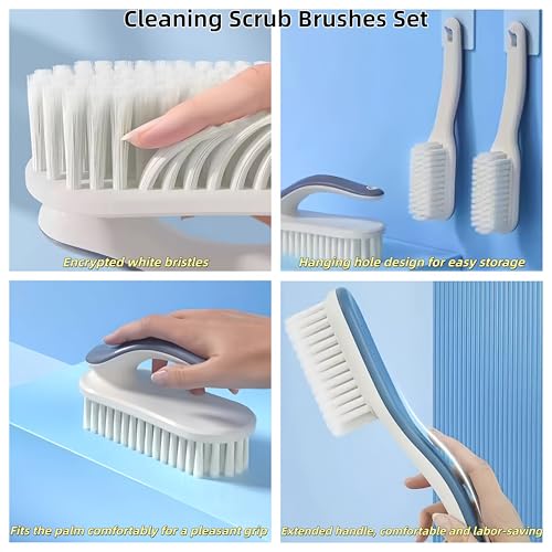 Ergonomic 2-Pack Cleaning Brush Set for Shoe & Laundry Care