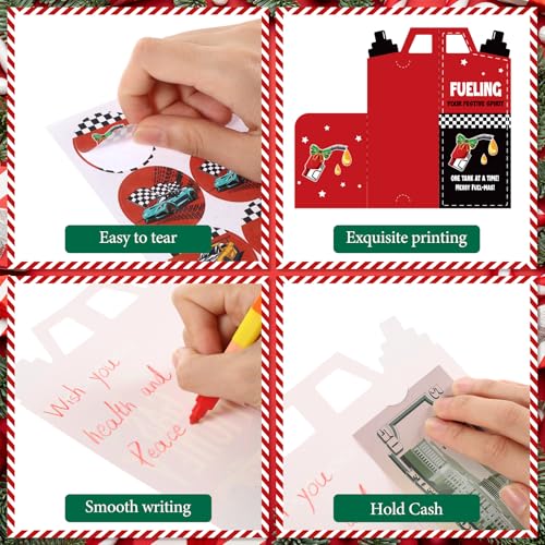 Christmas Gas Can Gift Cards - 30 Sets with Envelopes & Stickers - Gas Variation