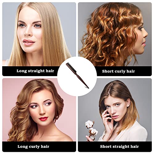 Sliverdew Boar Bristle Styling Brush with Wooden Rat Tail Handle