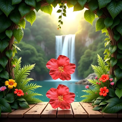 Mozff Red Hawaiian Plumeria Flower Hair Clip 8cm Tropical Hair Accessory 2Pcs