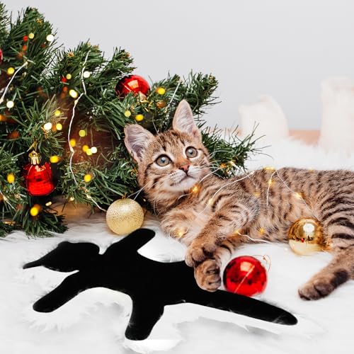 Light Up Fried Cat Rug with String Lights - Christmas Decorations, Warm Light