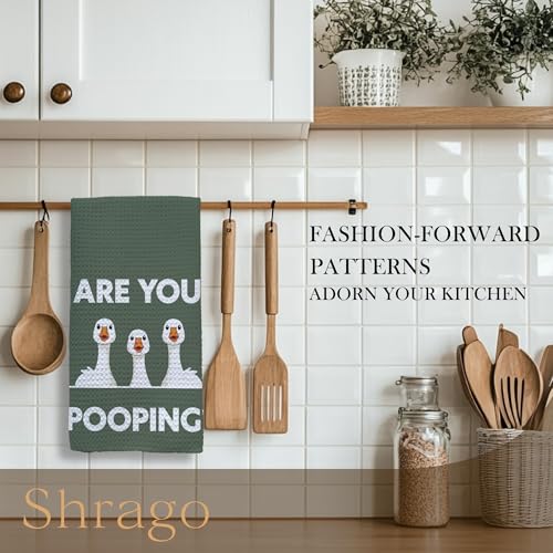 Funny Duck Hand Towels - Humorous Bathroom Decor, 16x24 Inch