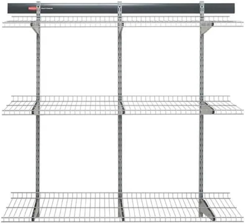 Rubbermaid Fasttrack Rail Storage - 3-Shelf Kit for Home & Garage Organization | 36"x12", 350 lbs Capacity