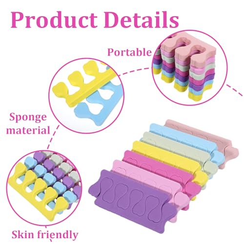 YBEATY 35 PCS Heart Sponge Toe Separators Set for Pedicure & Manicure