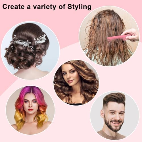 FIRSTPELLA 6 PCS Rat Tail Hair Parting Combs with Stainless Steel Pintail