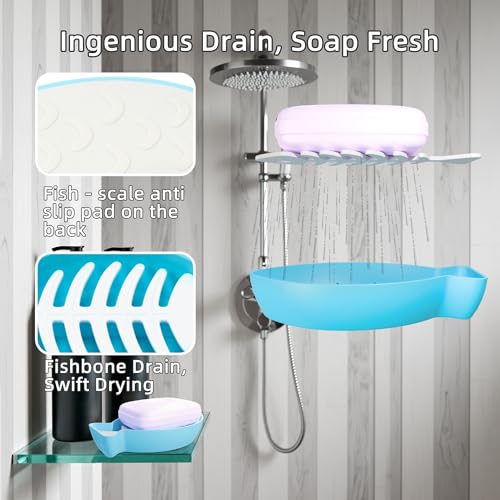 Li & Zhao Fishbone Soap Dish with Drainage for Bar Soap