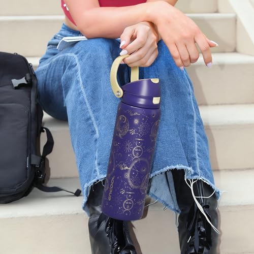 ENCOOL 24 oz Leakproof Insulated Water Bottle with Straw