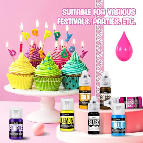 YumCraft Vibrant Food Coloring Gel Set - 22 Bright Colors for Baking & Crafts