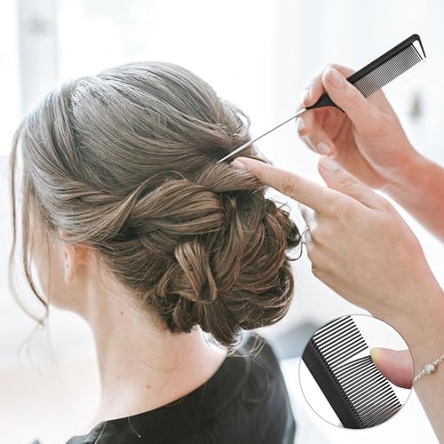Quacc 3-Piece Topsy Tail Hair Styling Tool Set with Tail Comb, Black