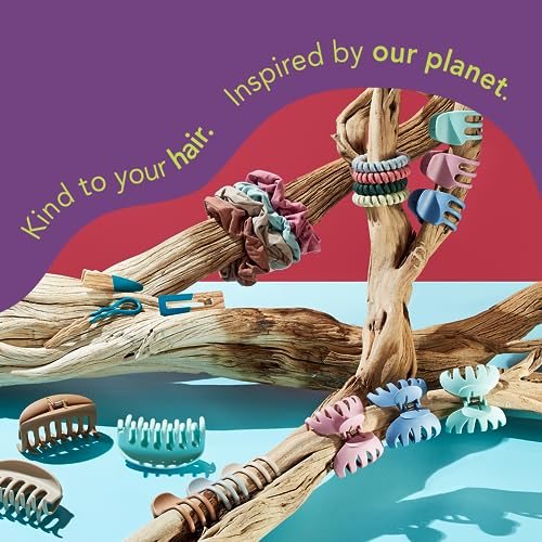 GOODY Sustainable Large Hair Claw Clips 3-Pack - Plant-Based Assorted Colors