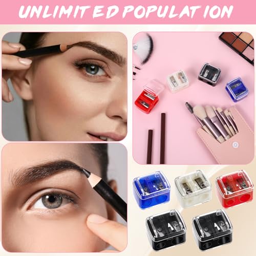 Gjinxi Dual Hole Makeup Pencil Sharpener 5-Pack for Eyeliner Lipliner