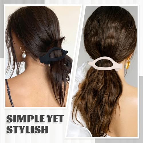Dizila 8-Piece Neutral Leaf Flat Hair Claw Clips with Strong Hold
