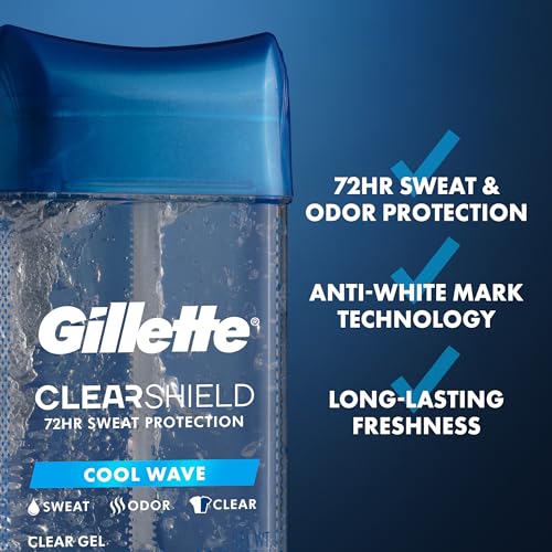 Gillette Clear Gel Antiperspirant and Deodorant for Men Cool Wave 2.85 oz