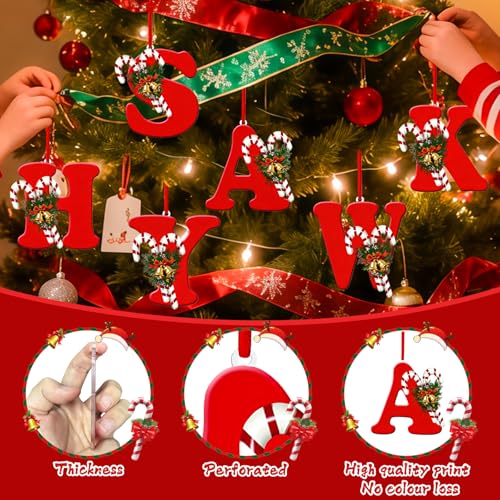 QETRABONE Personalized Christmas Letter Ornament Hanging Tree Decor
