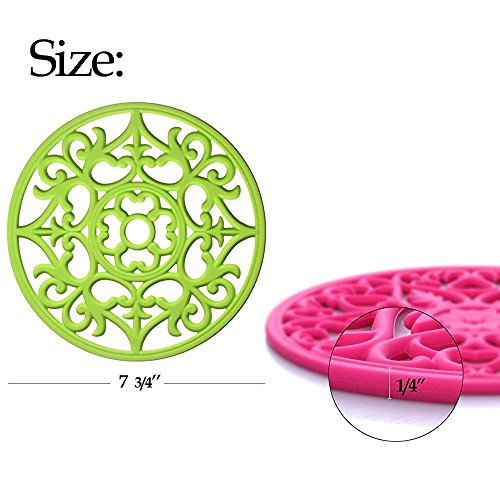 ME.FAN Silicone Trivets for Hot Dishes - 3-Piece Heat Resistant Mat, Desert Sage