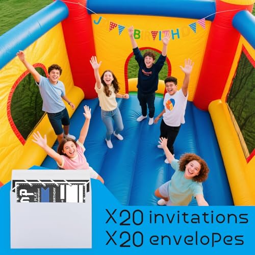Bounce House Birthday Party Invitations with Envelopes 4x6 20ct