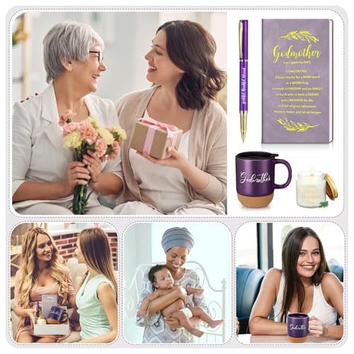 Purple Godmother Gifts Set for Women from Godchild - Mug, Candle, Notebook & Pen