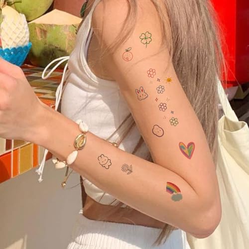 Funtattoo Kids Temporary Tattoos 100 Pcs Realistic Cartoon Waterproof Fake Body Art