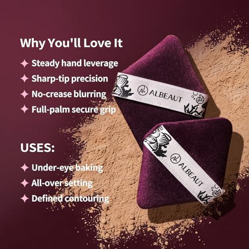 Albeaut Large Velour Powder Puff for Makeup, Diamond Soft Sponge