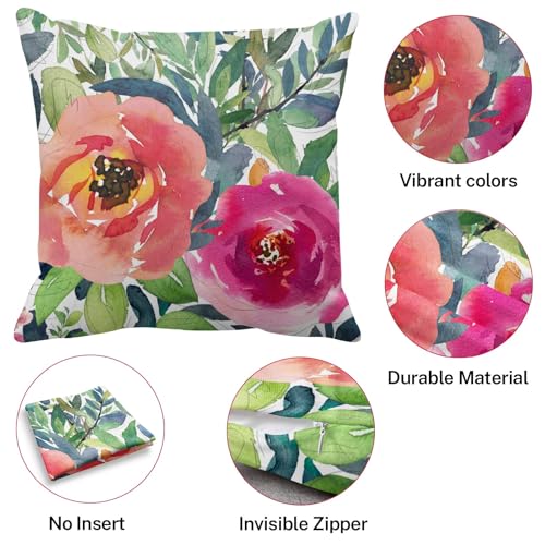 Emvency 20x20 Inch Boho Velvet Body Pillow Cover with Zipper - Pink Floral