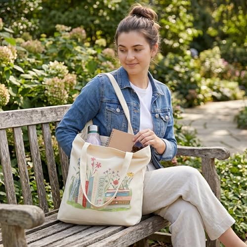 Reusable Canvas Tote Bag for Women - Stylish Grocery & Work Bag