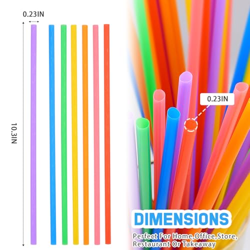 SONGNASS 100 PCS 10.3-Inch Flexible Disposable Drinking Straws